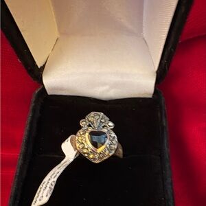 Sterling Silver 925 Victorian Style Black Onyx Ring. Size 5